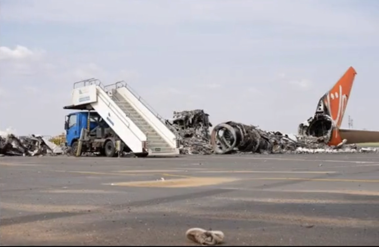 SkyUp Airlines, opf Sun Air Company · UR-SQH accident — Khartoum International Airport (KRT), 2023-04-15 — photo 2